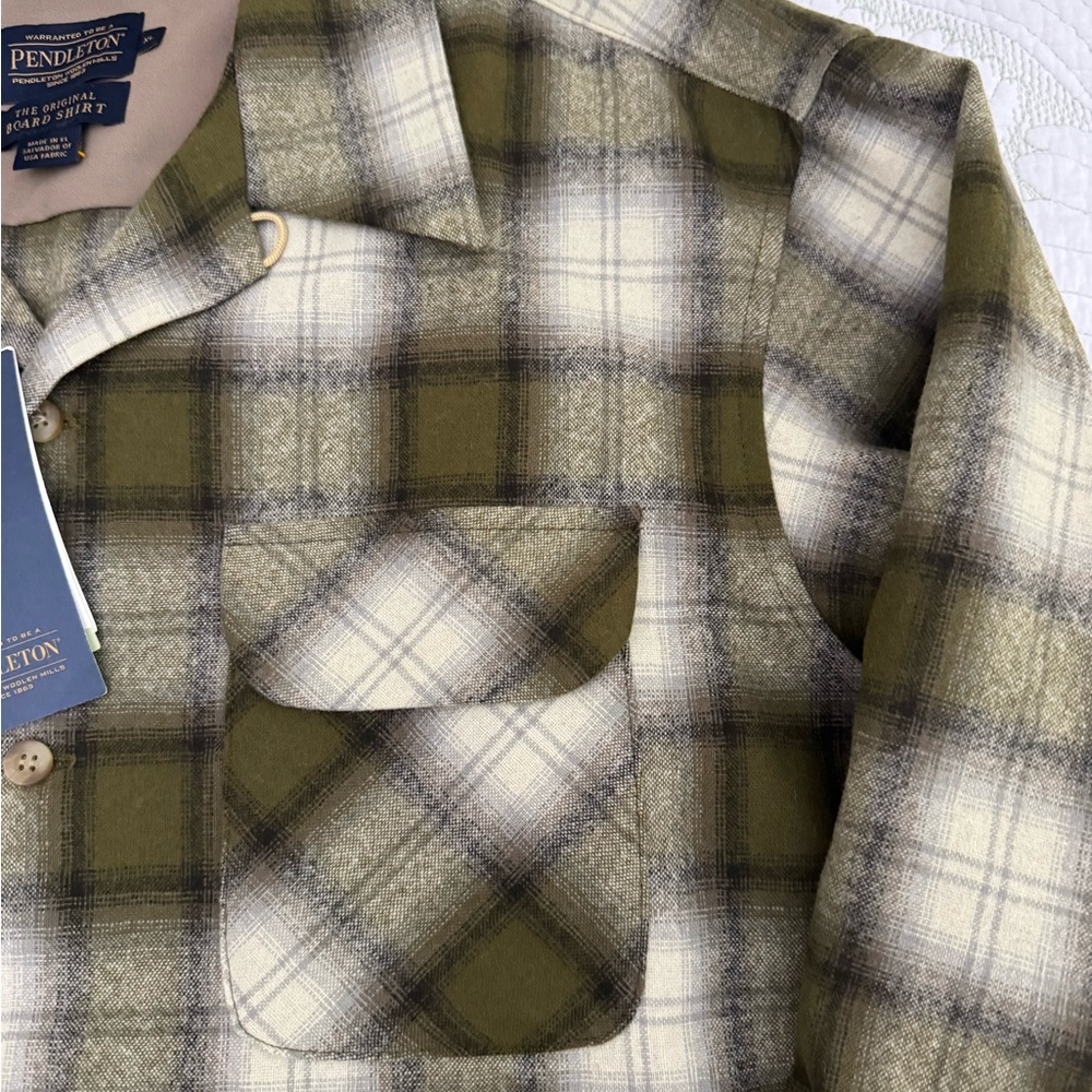 NWT Pendleton Men's Green Plaid Board Shirt- Size XL - Picture 3 of 10